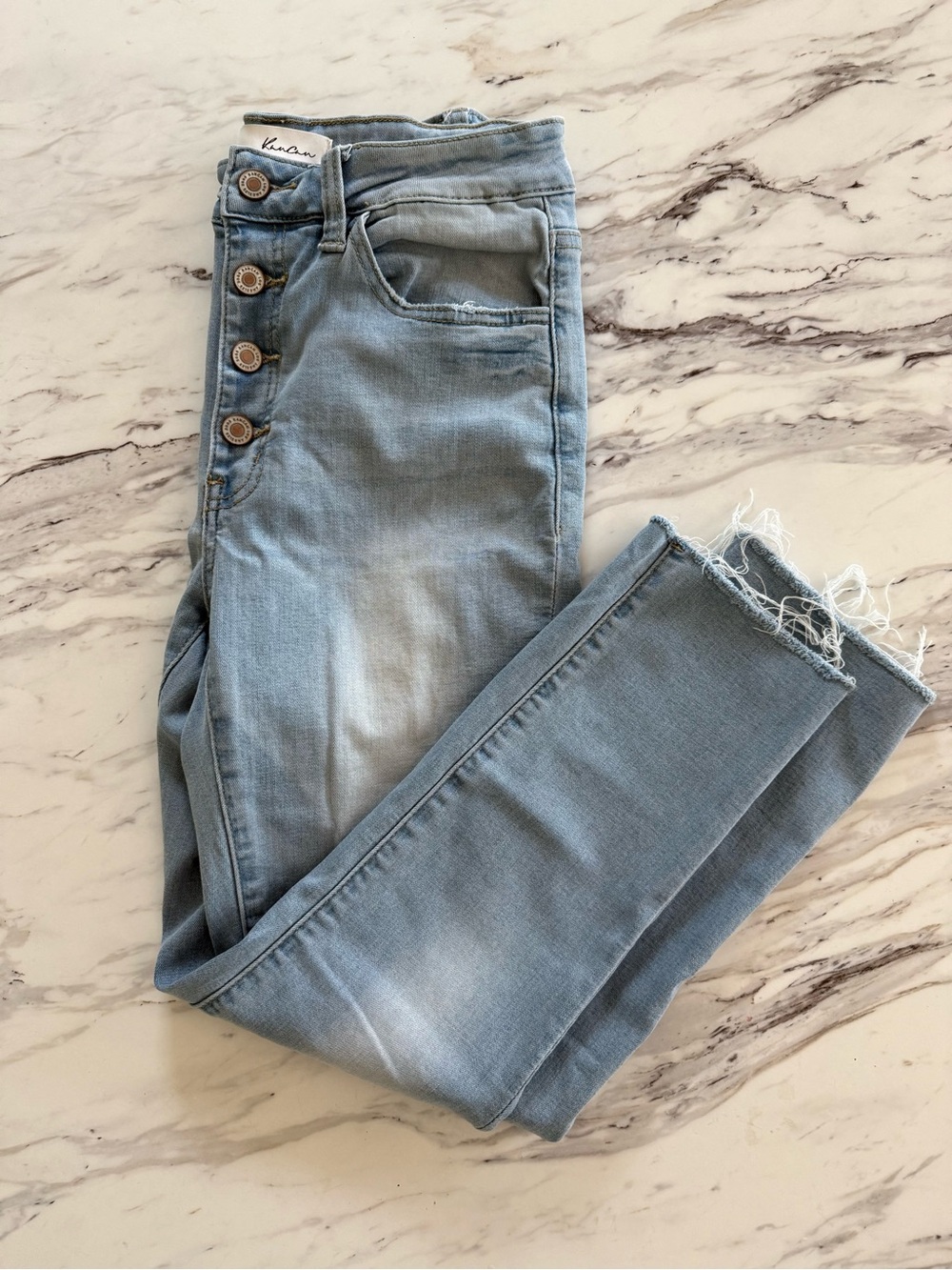 KanCan Light Blue Skinny Jeans with Button-Fly